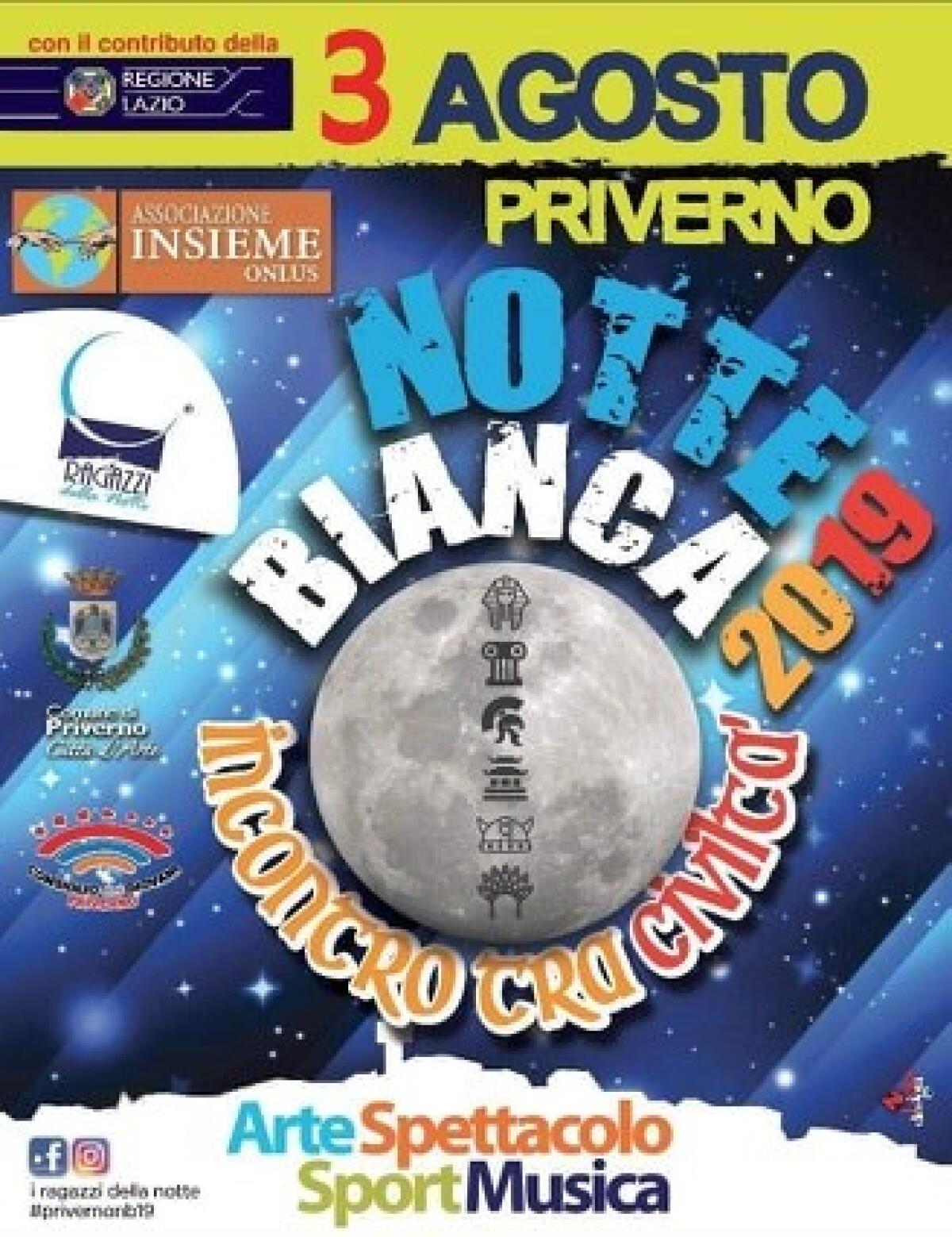 Questo fine settimana a Priverno la sesta edizione della “Notte Bianca”. - 
