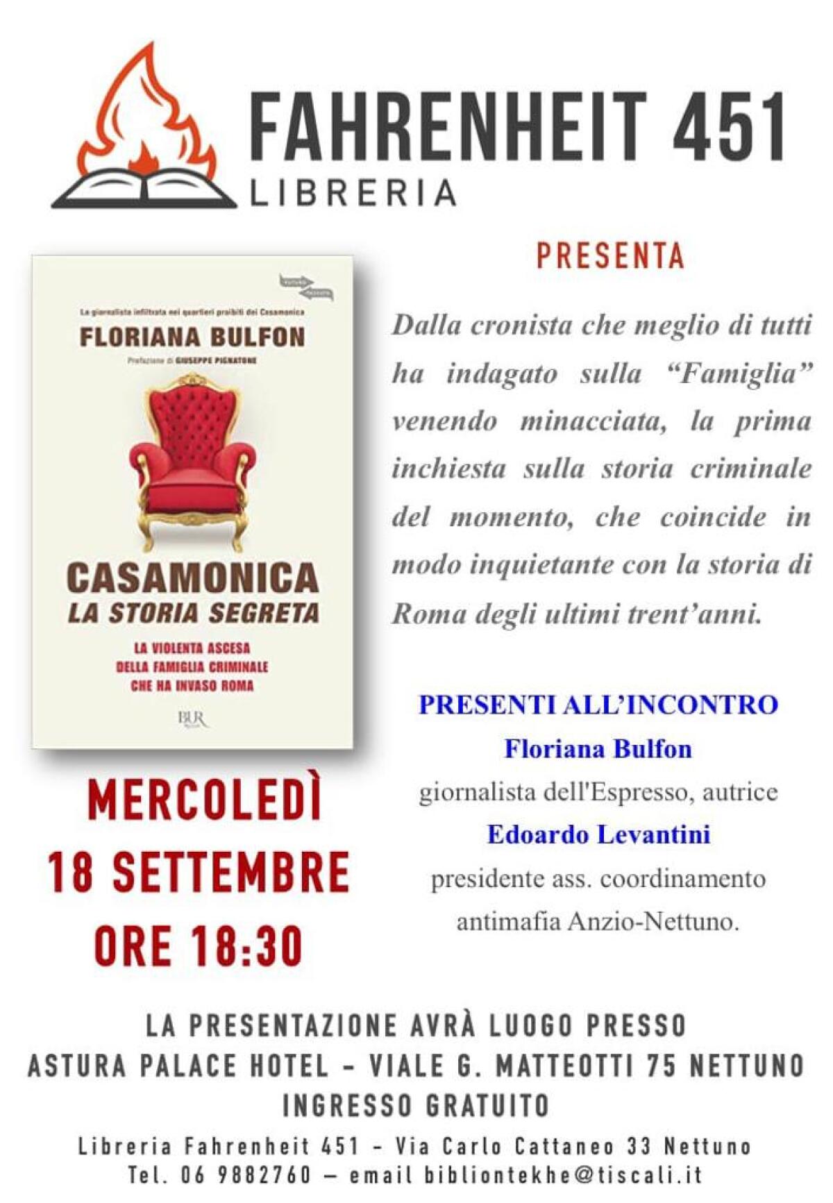 "Casamonica la storia segreta", a Nettuno l'incontro con la giornalista Floriana Bulfon - 