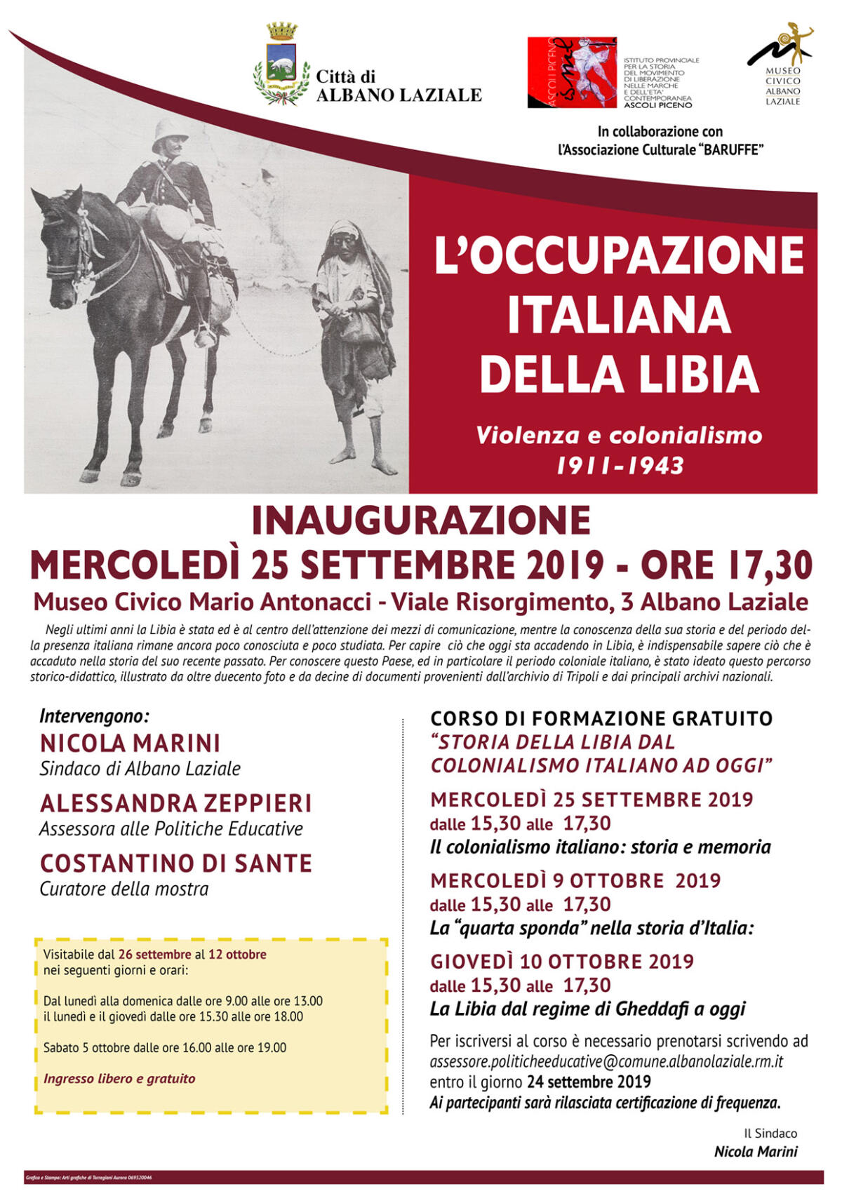 Albano, la mostra fotografica “L’occupazione italiana della Libia. Violenza e colonialismo 1911-1943” - 