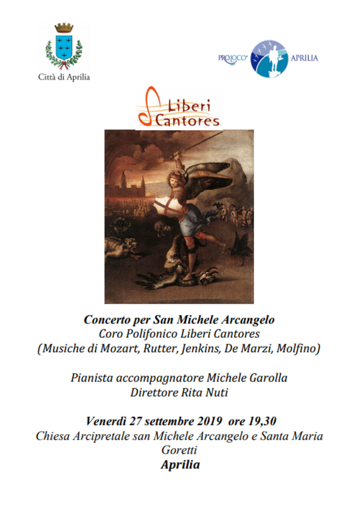 Il coro Liberi Cantores di Aprilia venerdì 27 Settembre protagonista al “Concerto per San Michele Arcangelo”. - 