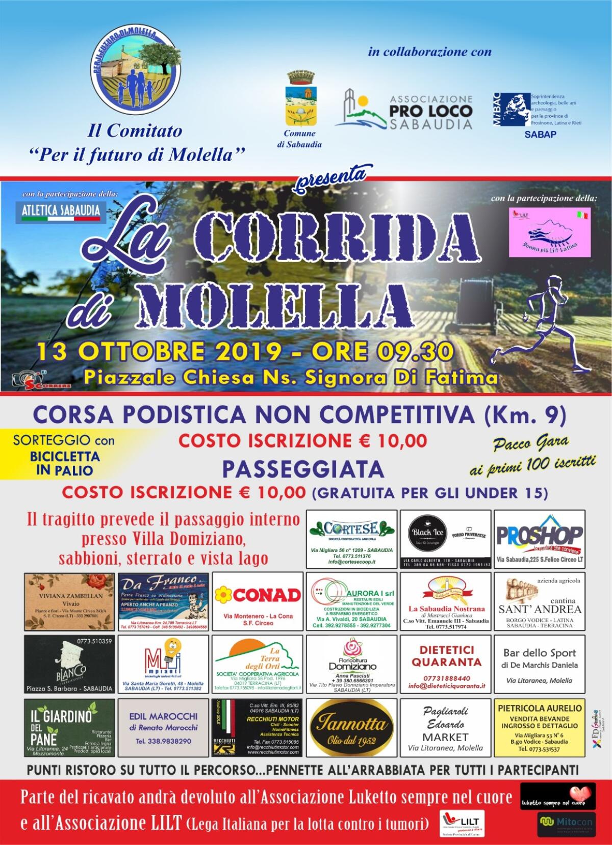 Sport e natura, questa domenica a Sabaudia torna la “Corrida di Molella”. - 