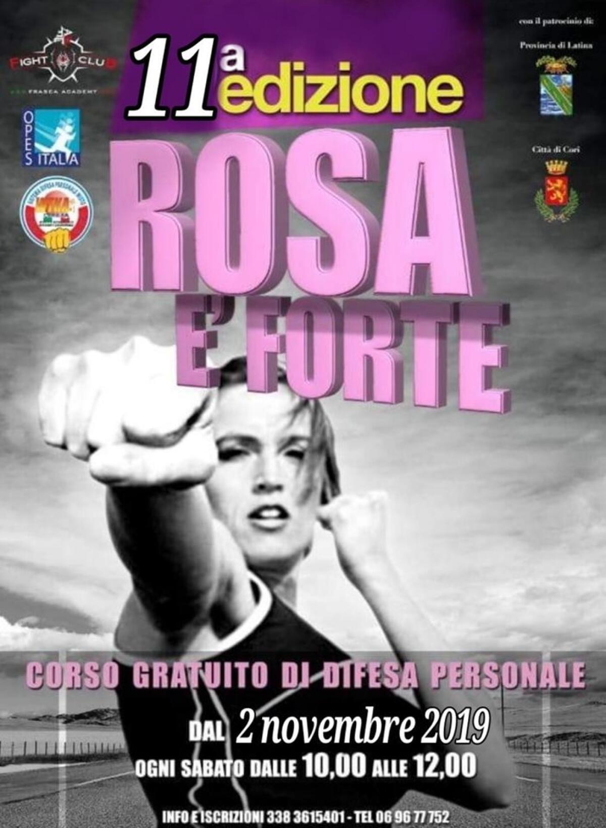 “Rosa è Forte”: a Cori al via l’11esima edizione del corso gratuito di autodifesa per sole donne. - 