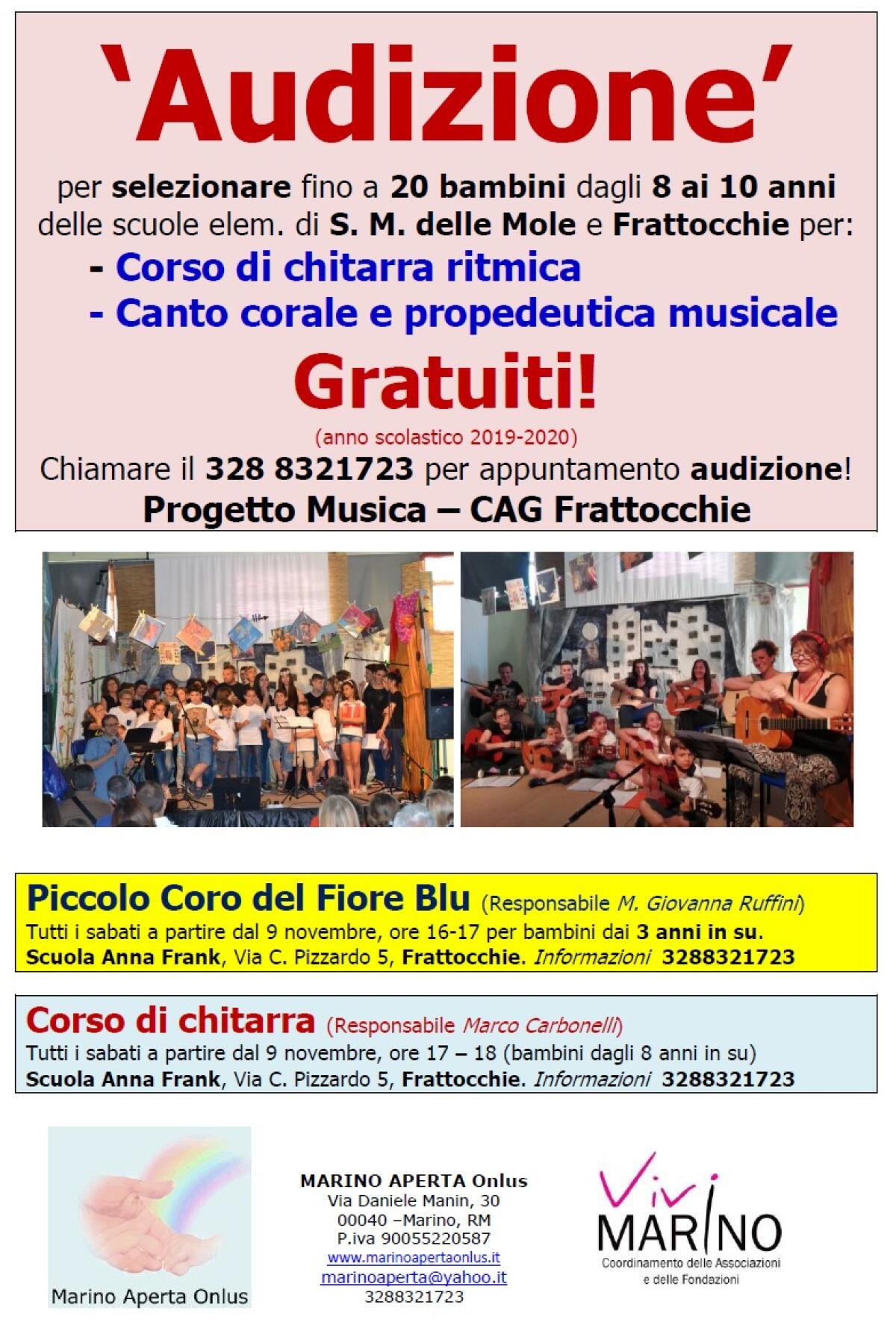 Corsi gratuiti di chitarra e canto corale ai Castelli Romani con l’associazione “Marino Aperta Onlus”. - 