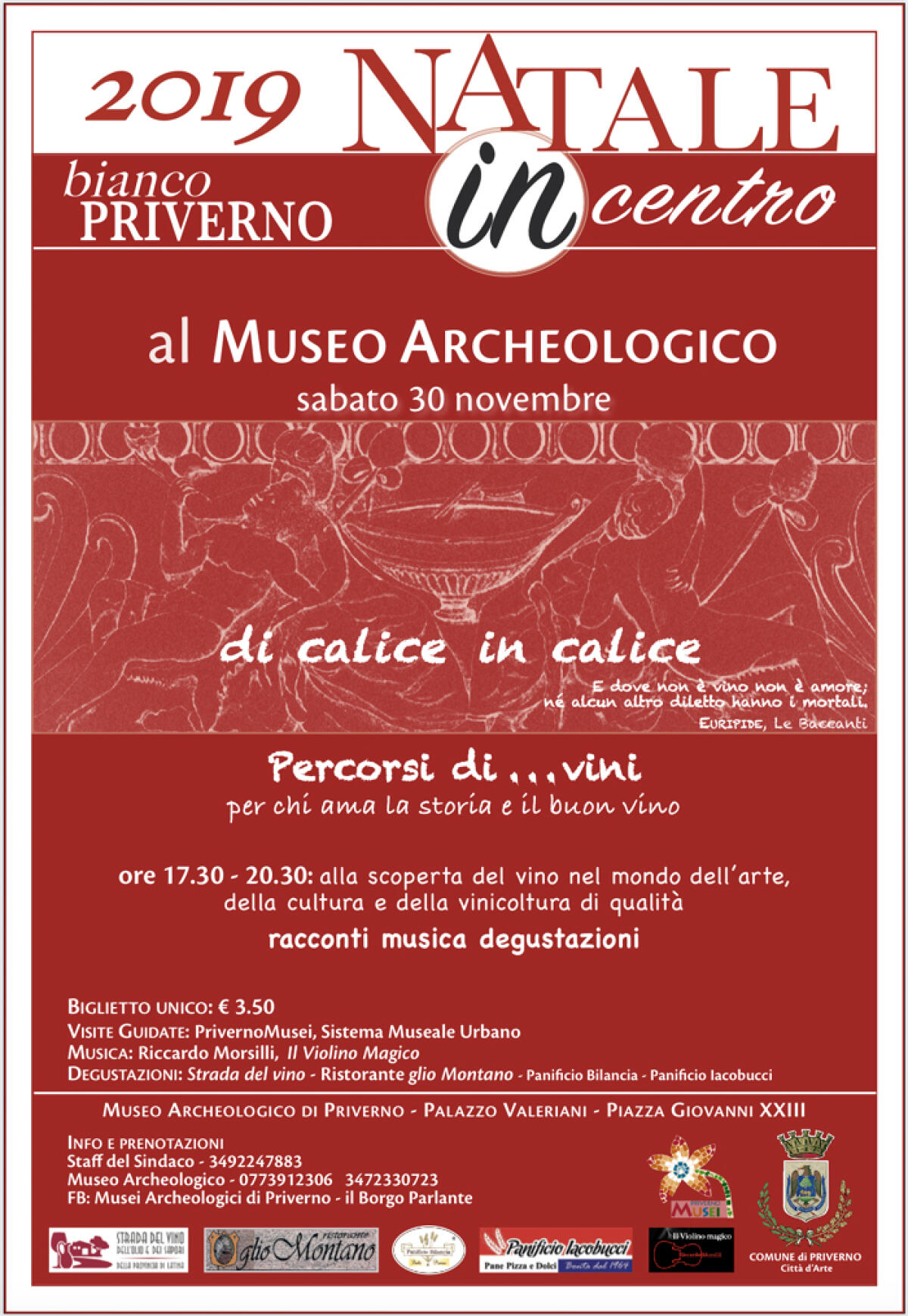 Al Museo Archeologico di Priverno questo sabato l’evento  “Di calice in calice, percorsi di…vini”. - 