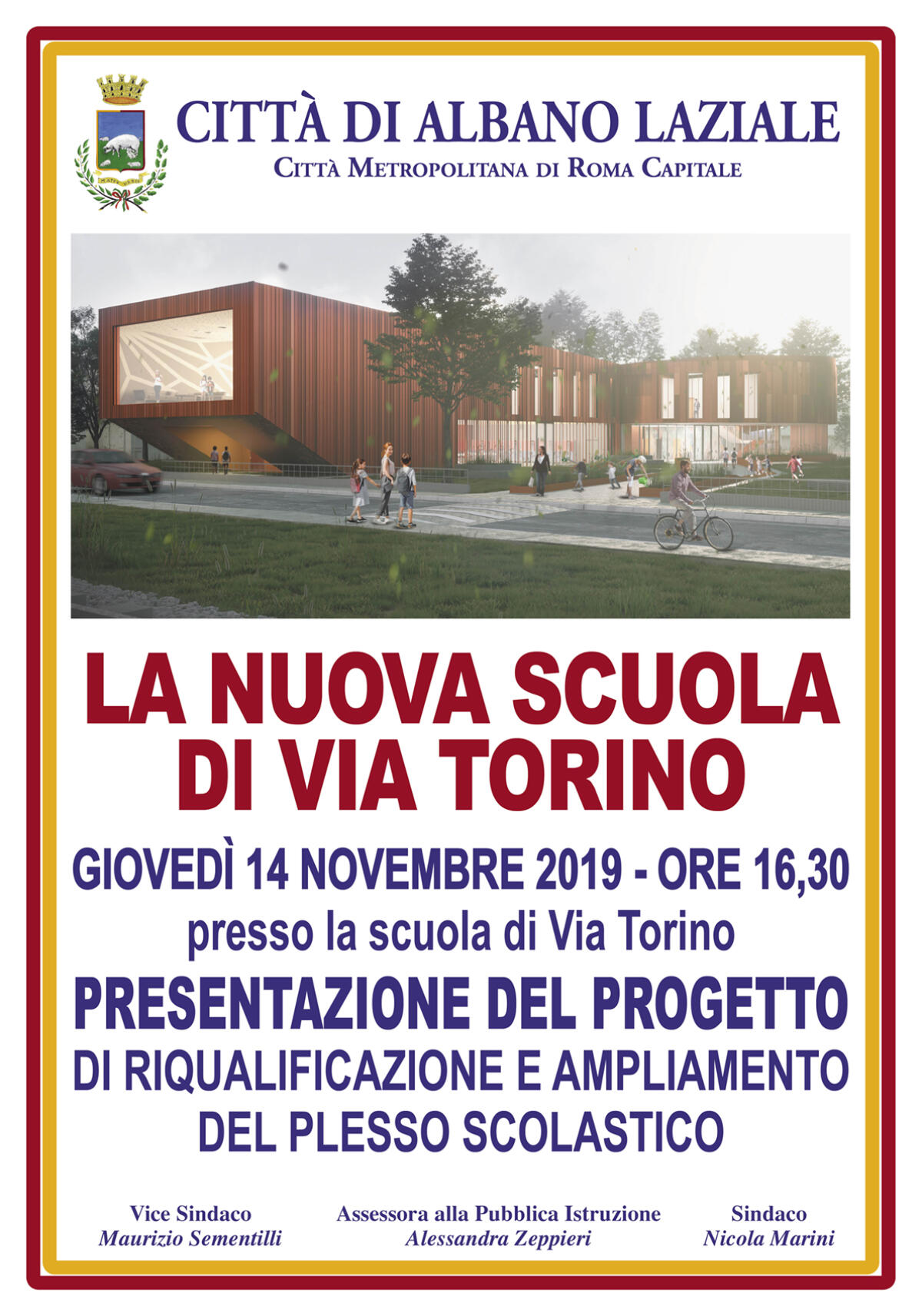 Ad Albano la presentazione del progetto di riqualificazione della scuola di Via Torino a Pavona. - 