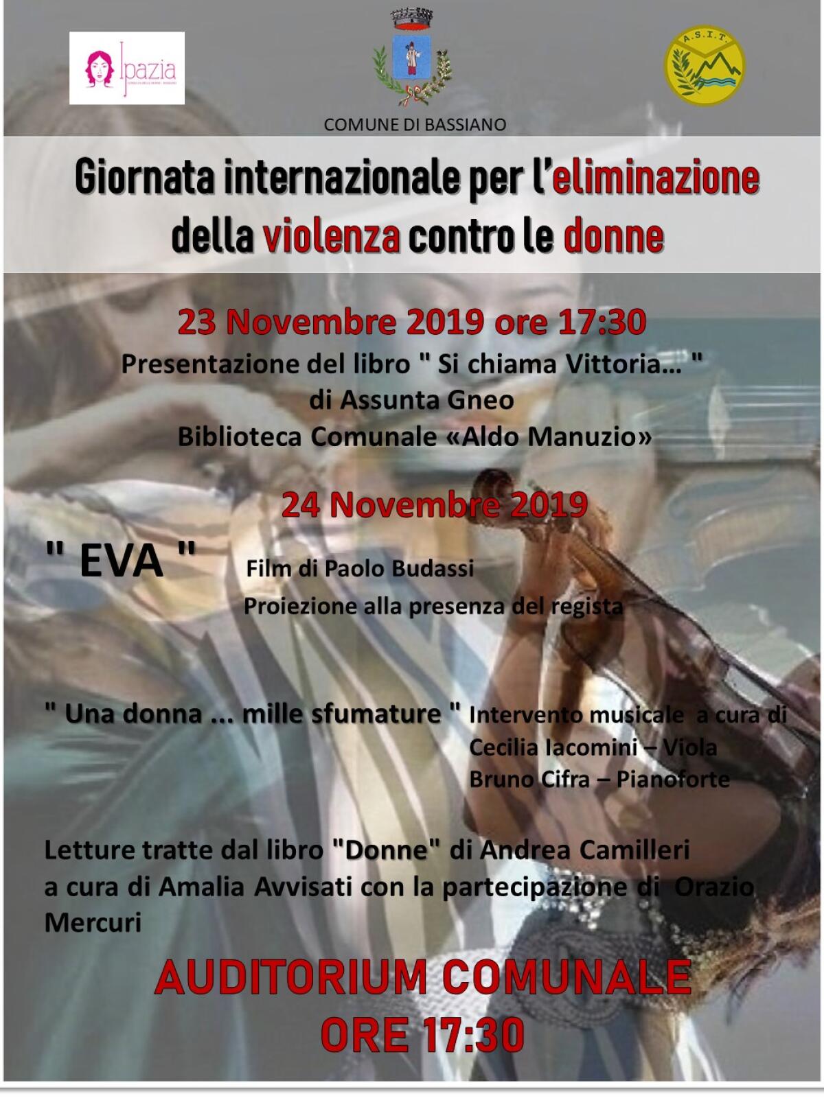 A Bassiano un fine settimana dedicato alla Giornata Internazionale contro la violenza sulle donne. - 