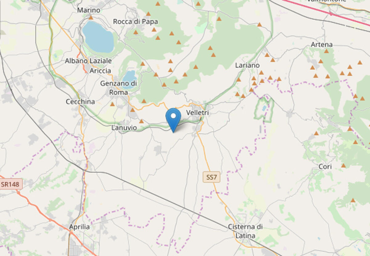 Lieve scossa di terremoto, di magnitudo 2.4, con epicentro a Velletri. - 