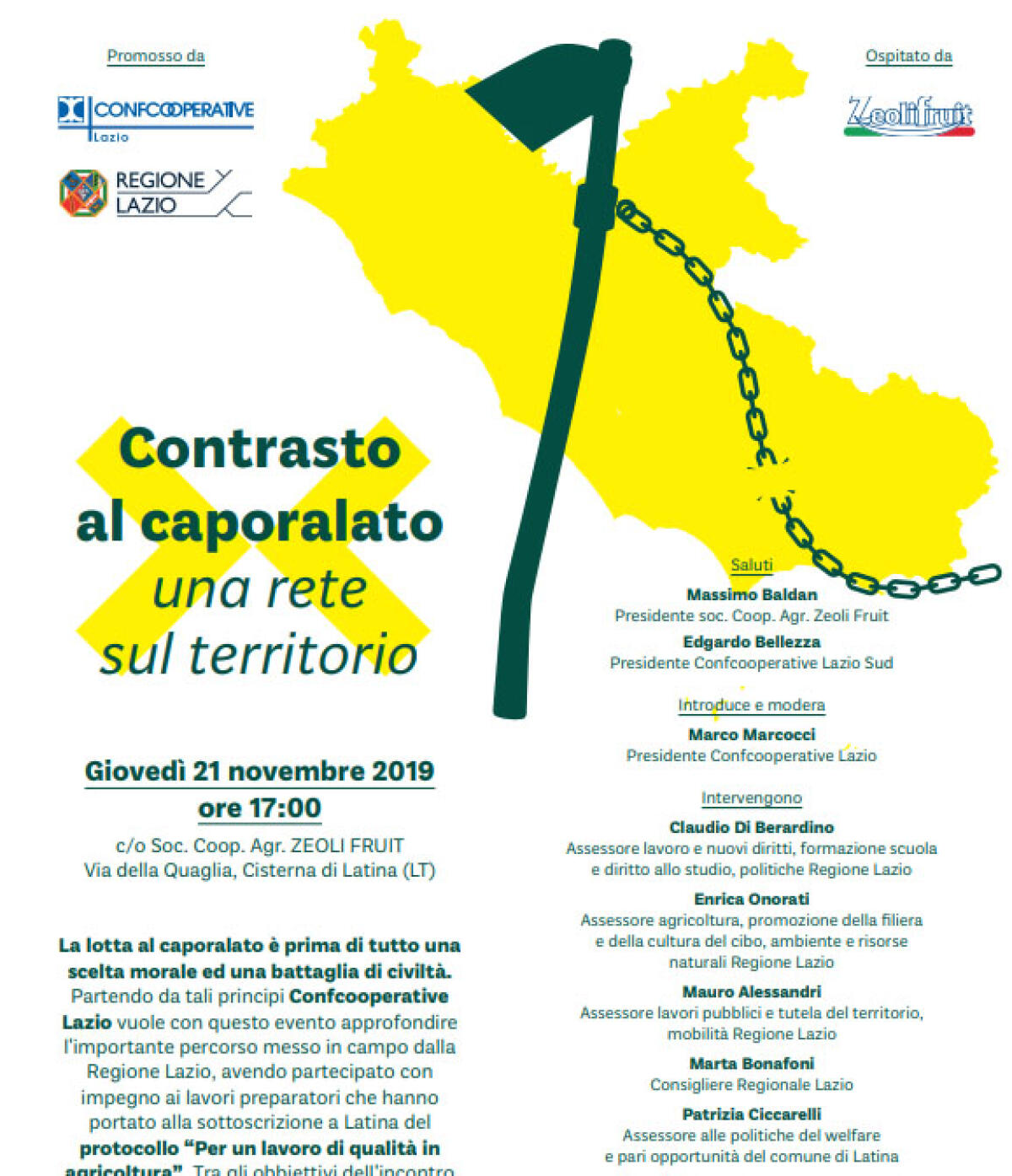 “Contrasto al Caporalato – una rete sul territorio”, l'iniziativa a Cisterna - 