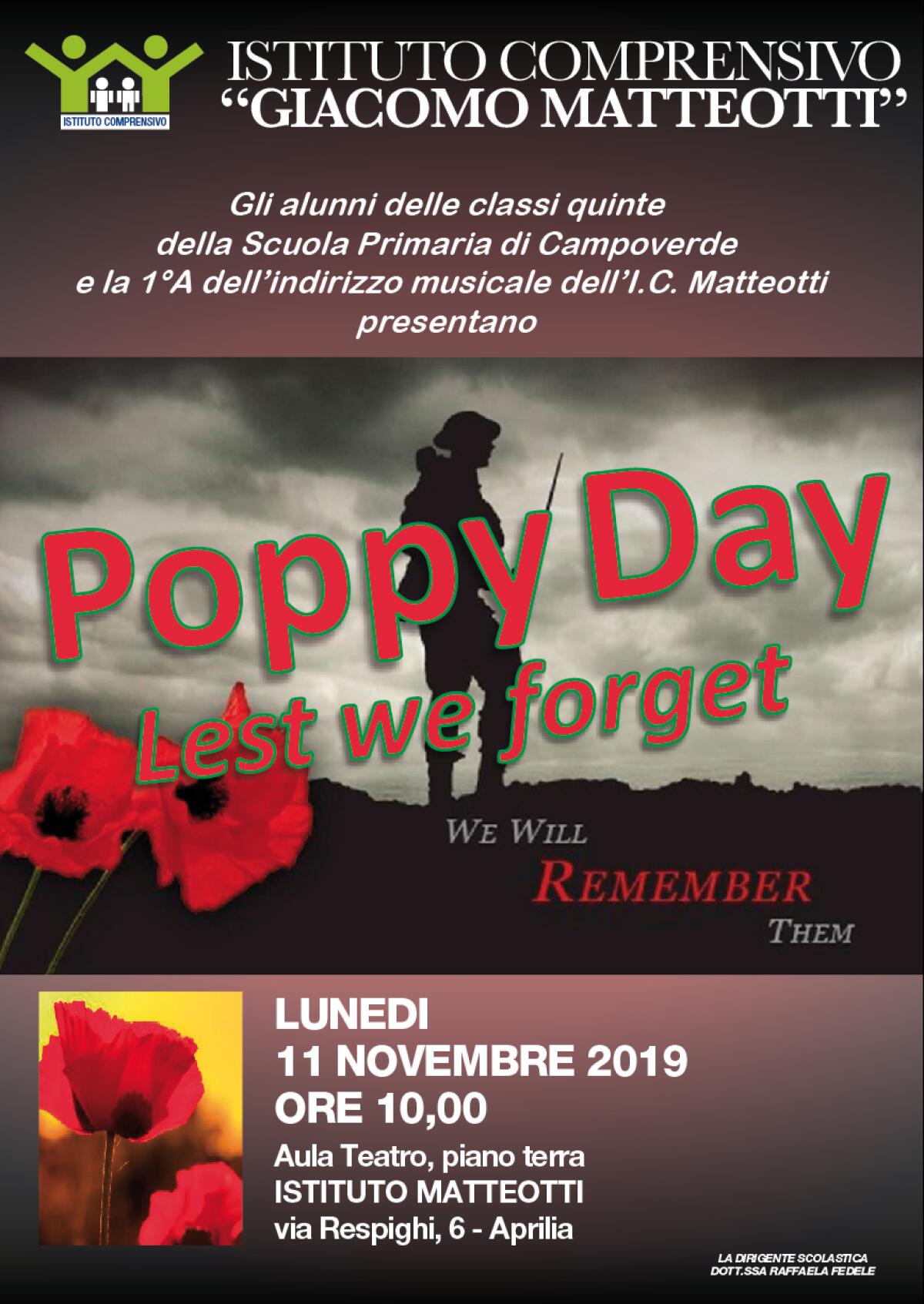 “Poppy day Let we forget”, lo spettacolo musicale alla Matteotti di Aprilia - 