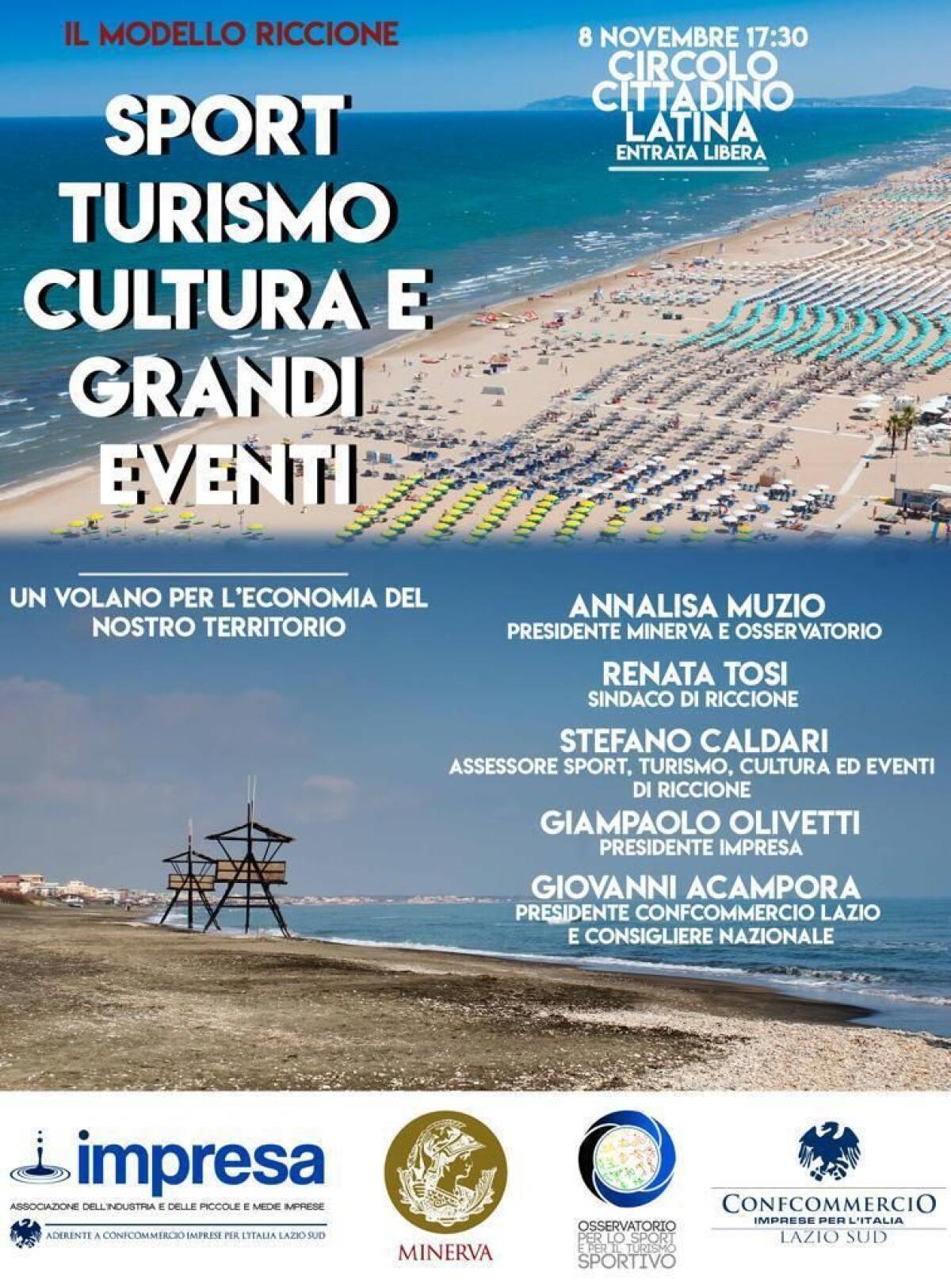 “Modello Riccione: sport, turismo, cultura e grandi eventi””: convegno sul turismo a Latina. - 