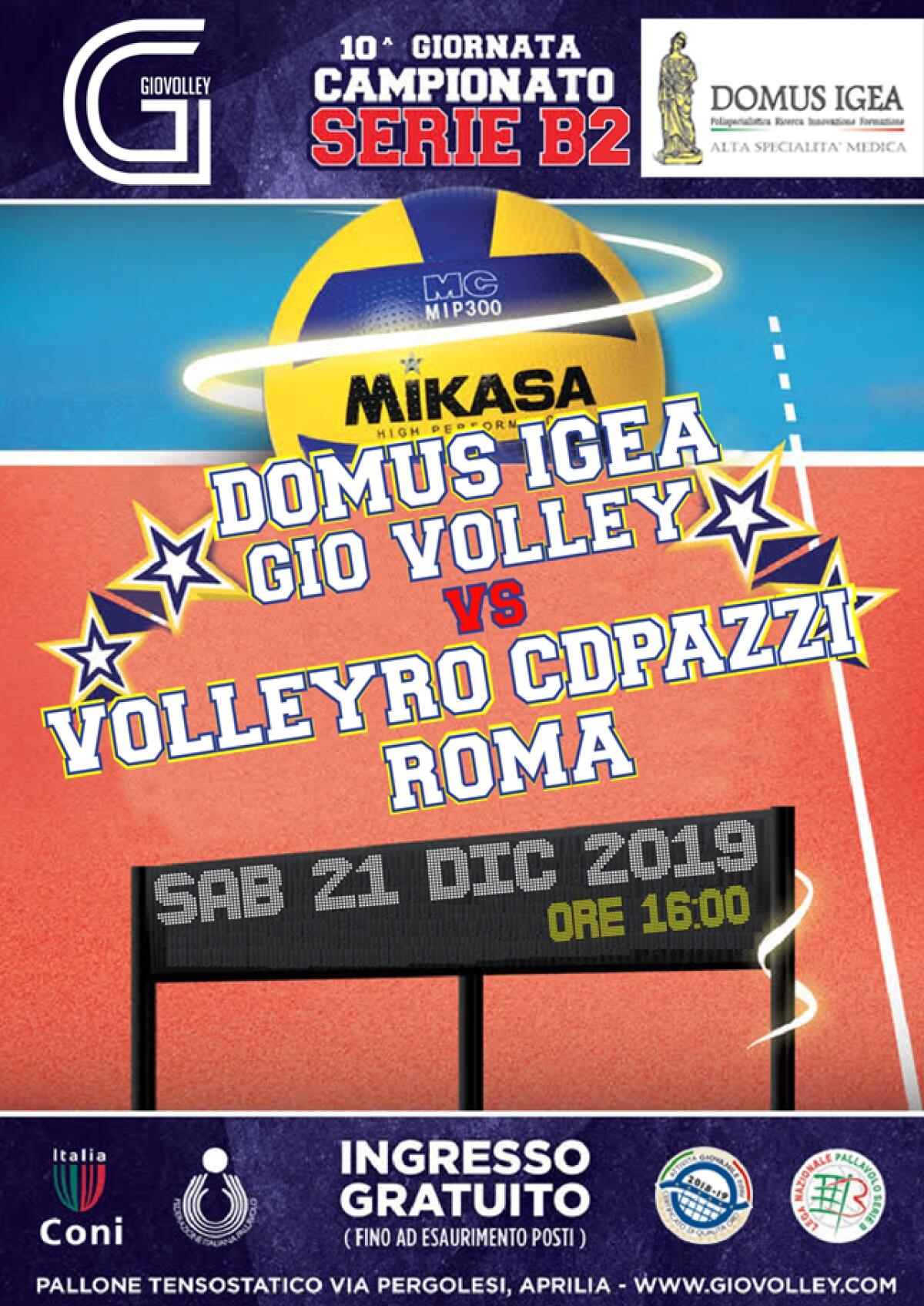 Pallavolo femminile serie B2: la Giò Volley questo sabato attende la Volleyro CdPazzi Roma. - 