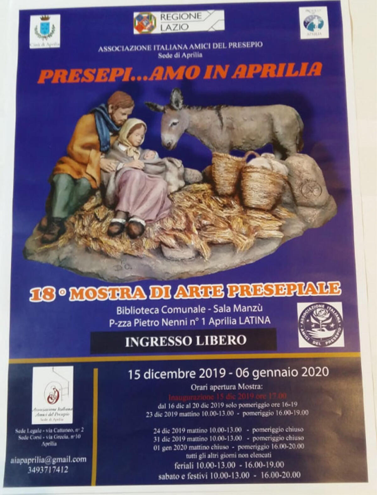 “Presepi…amo in Aprilia”: dal 15 Dicembre al 6 Gennaio la tradizionale mostra dei presepi in Biblioteca. - 