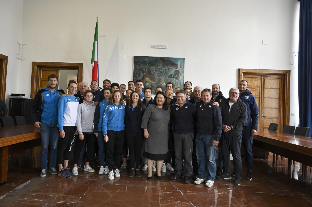 Nazionale Italiana Canottaggio ospiti in Comune a Sabaudia - 
