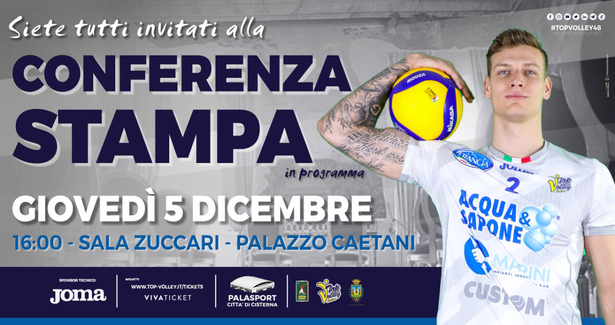 Conferenza stampa congiunta del Comune di Cisterna e della società Top Volley Latina. - 