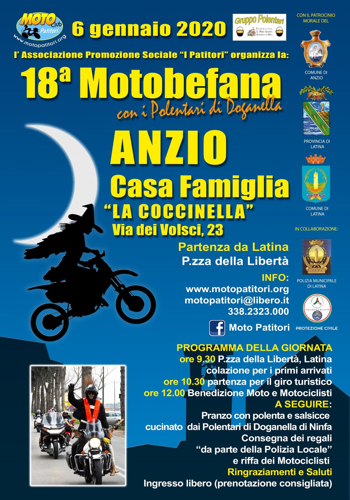 L'associazione Motoclub i Patitori di Anzio portano la Befana in moto per i più piccini - 