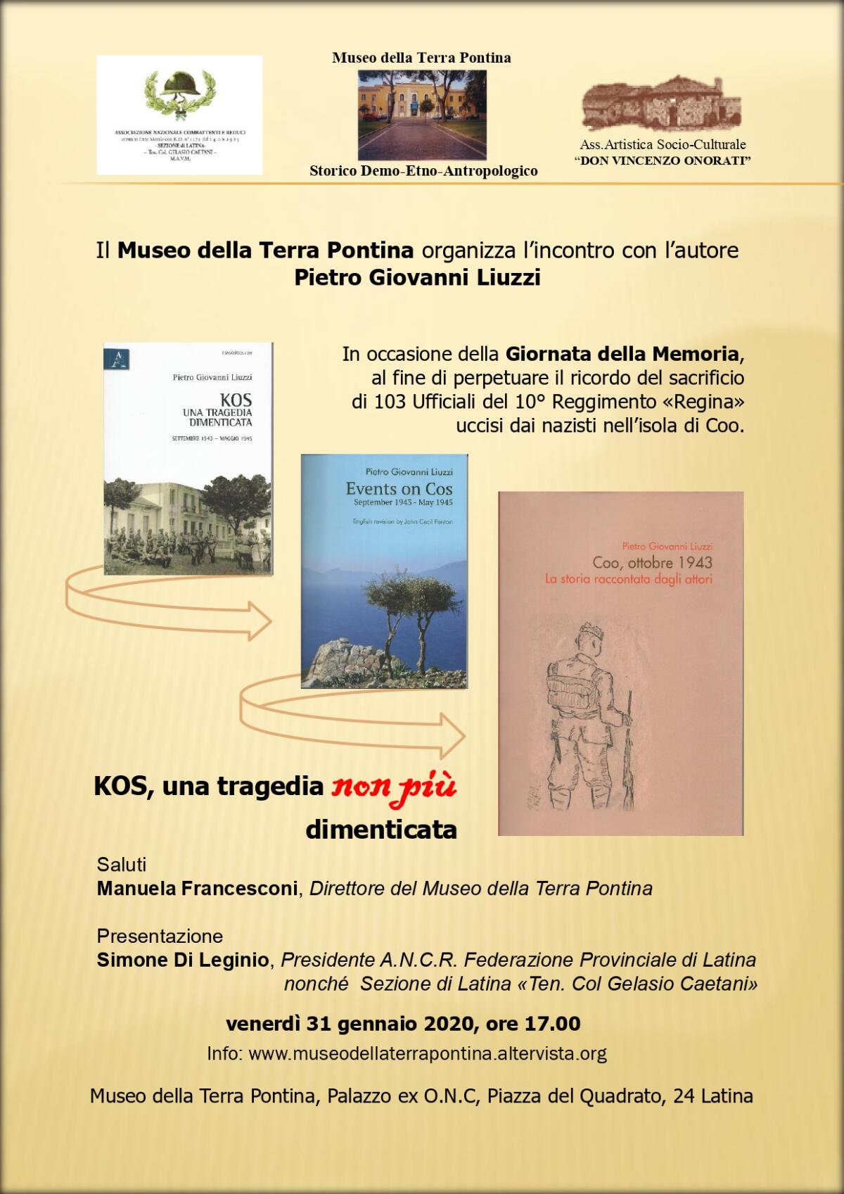 “Kos, una Tragedia Non Più Dimenticata”: oggi pomeriggio conferenza a Latina. - 