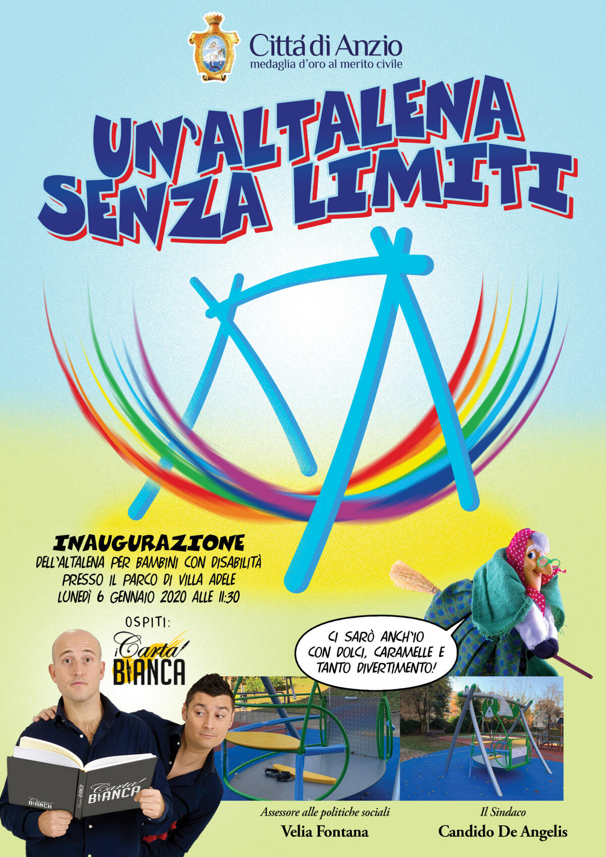Al Parco di Villa Adele, ad Anzio, l’inaugurazione della nuova altalena inclusiva. - 