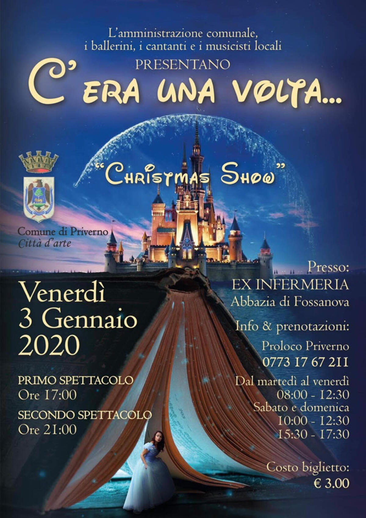 “Christmas Disney Show” questo venerdì sera nel borgo di Fossanova, a Priverno. - 