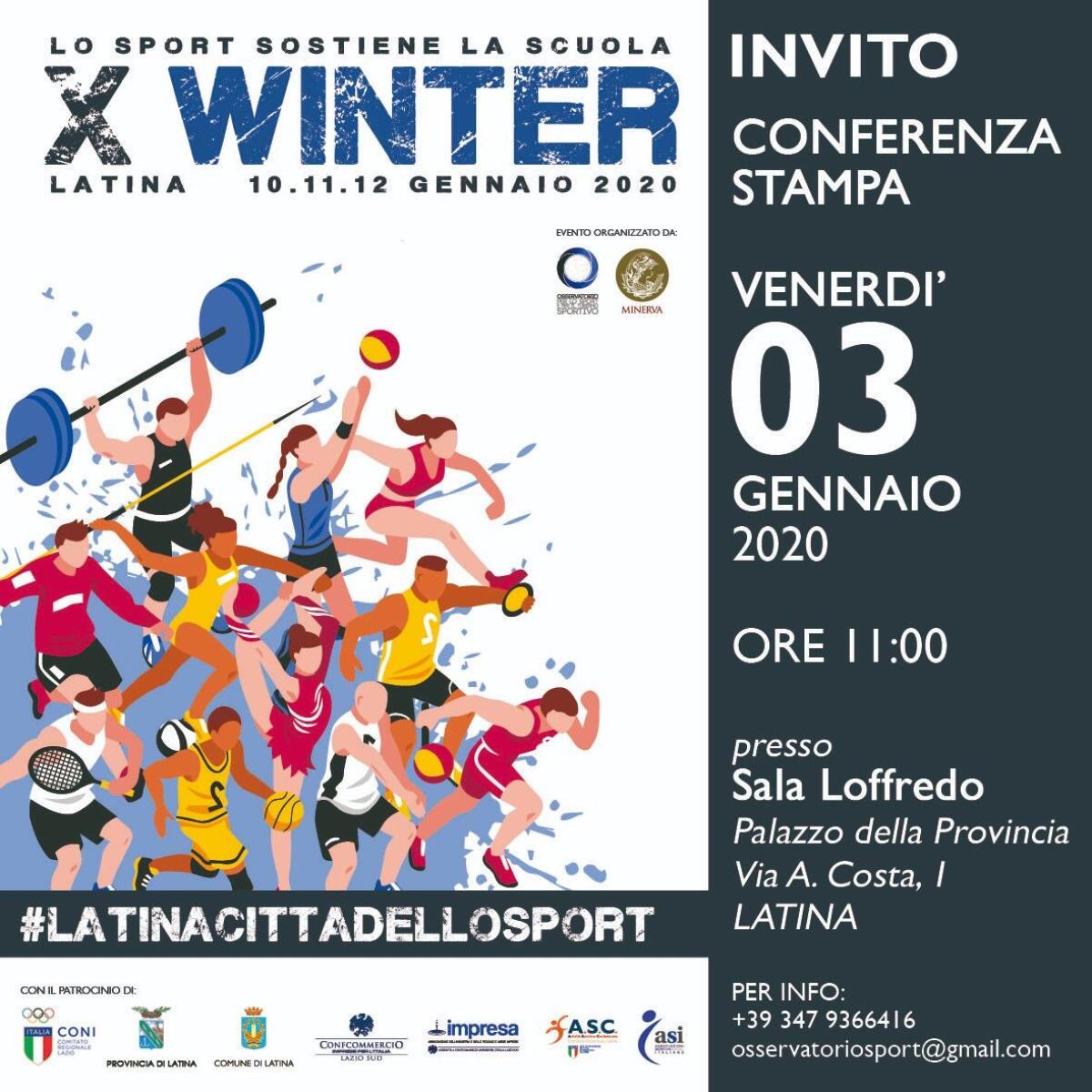 Questo venerdì mattina a Latina la conferenza stampa di presentazione di “XWinter”. - 