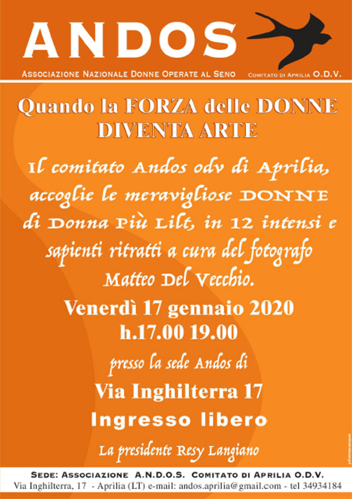 Questo venerdì presso la sede Andos di Aprilia in mostra i ritratti delle donne di “Donna Più Lilt”. - 