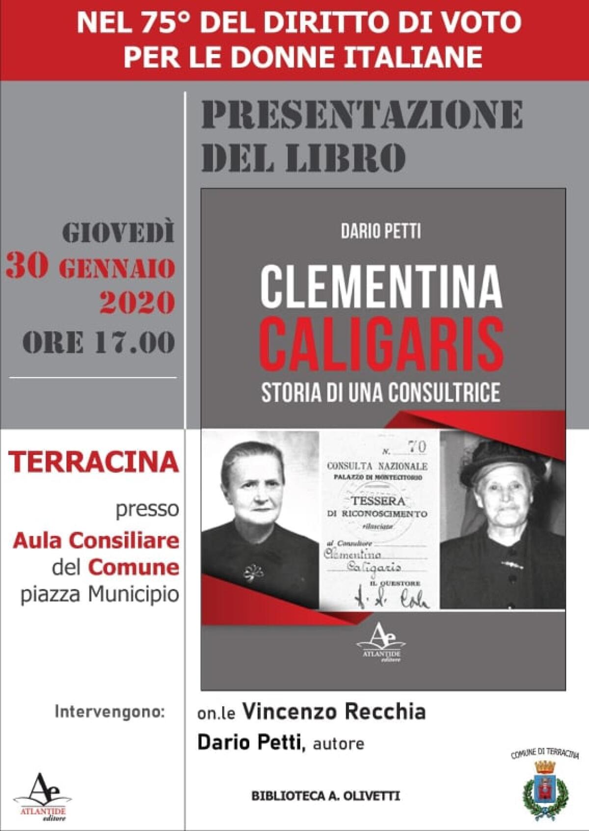 Nel 75° anniversario del voto alle donne italiane, a Terracina si ricorda Clementina Caligaris - 