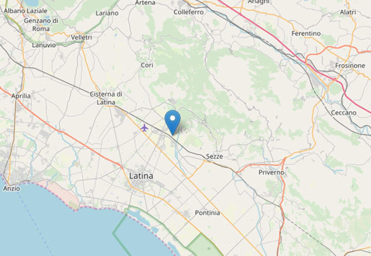 Scossa di terremoto a Sermoneta, di magnitudo 2.6. - 
