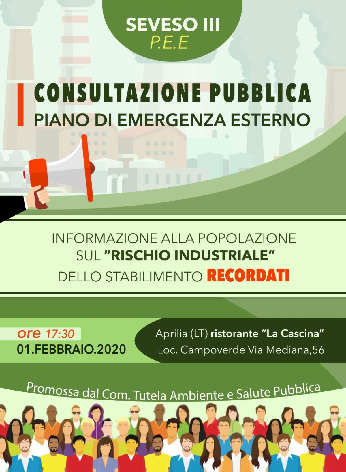 Ad Aprilia il 1° febbraio un incontro pubblico sul “Piano di Emergenza Esterno” dello stabilimento Recordati. - 