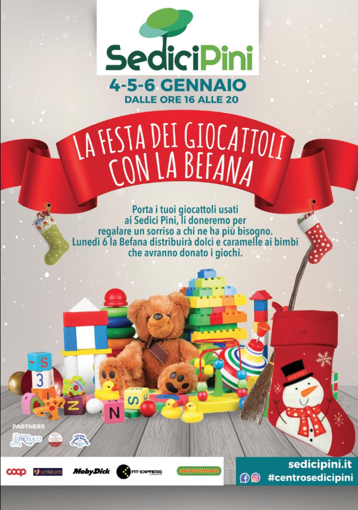 Al centro commerciale Sedici Pini di Pomezia c'è "La festa dei giocattoli con la Befana” - 