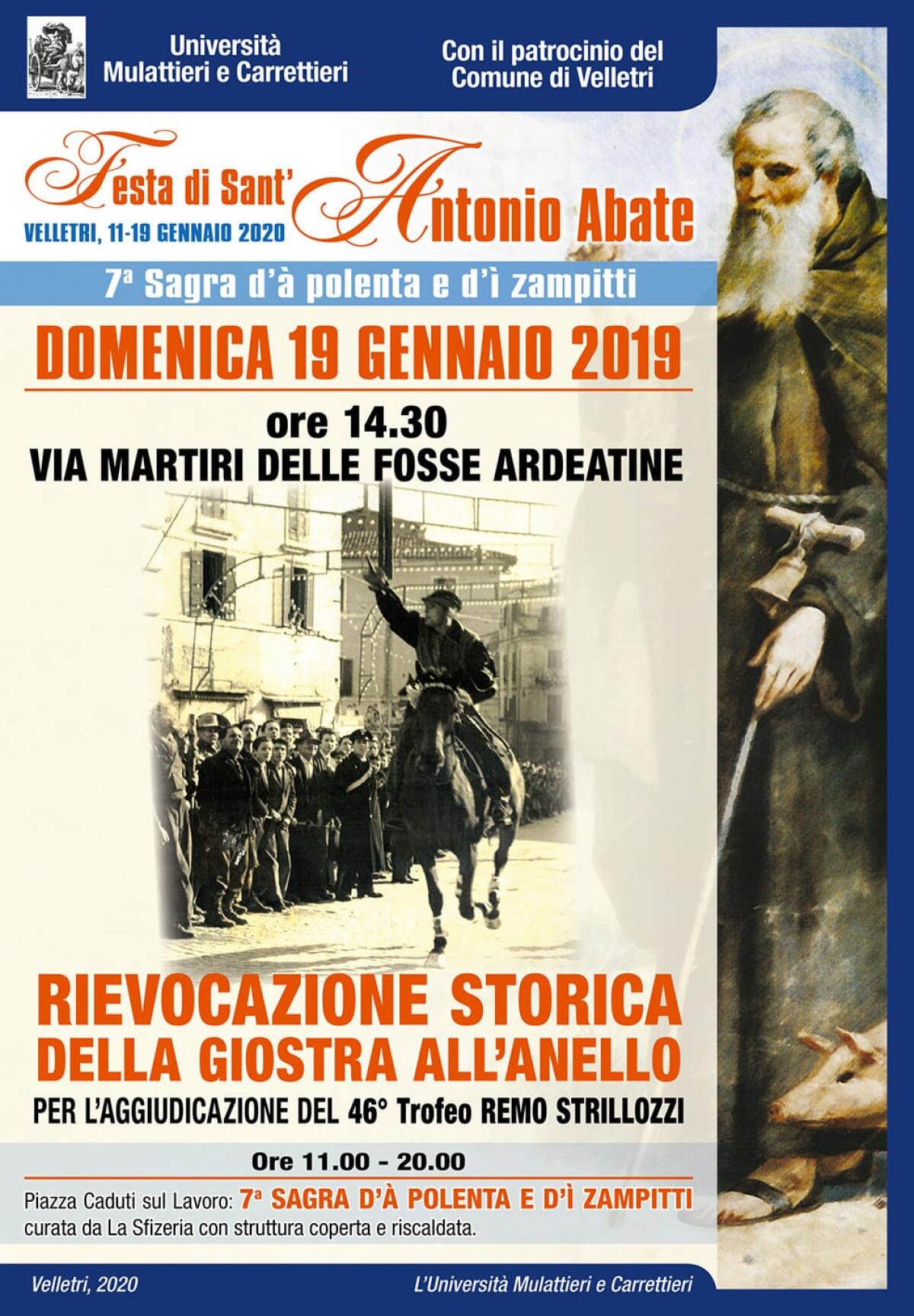 Questo fine settimana "Festa di Sant’Antonio Abate" a Velletri con l'Università Mulattieri e Carrettieri. - 