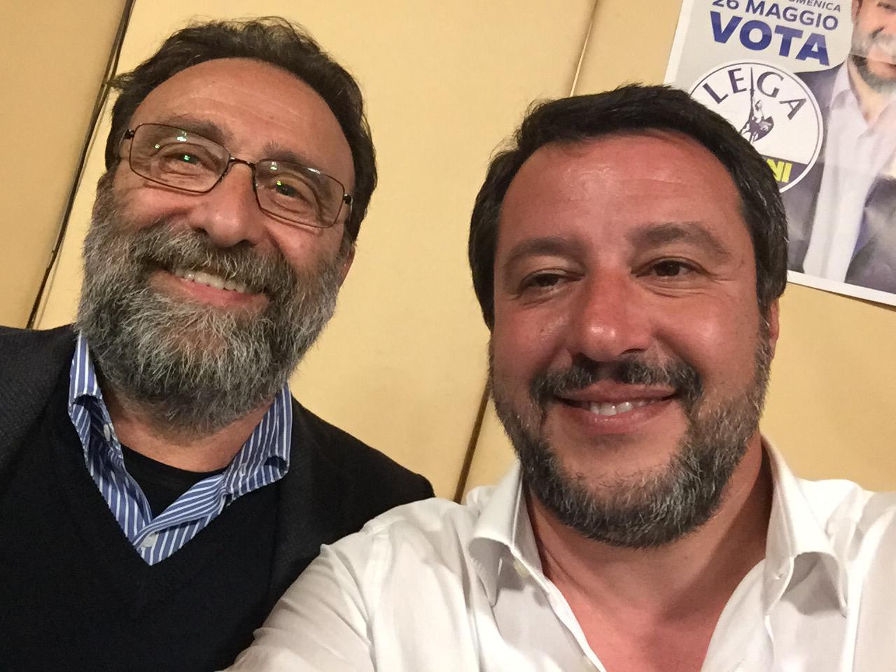 Matteo Salvini con il sindaco Alessandro Coppola