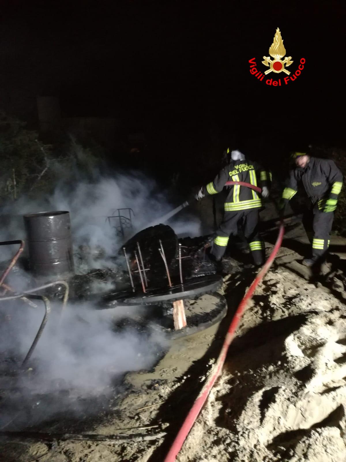 Incendio tra le dune di Sabaudia, in fiamme un chiosco balneare. Cause da accertare. - 