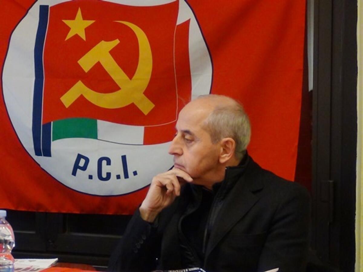Il Segretario nazionale del PCI, Mauro Alboresi, oggi a Santa Maria delle Mole, a Marino. - 