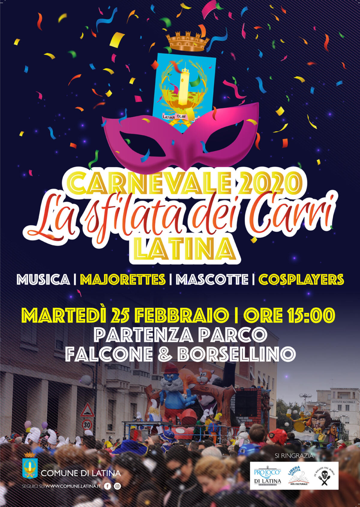 Martedì 25 febbraio a Latina la tradizionale sfilata dei carri di Carnevale - 