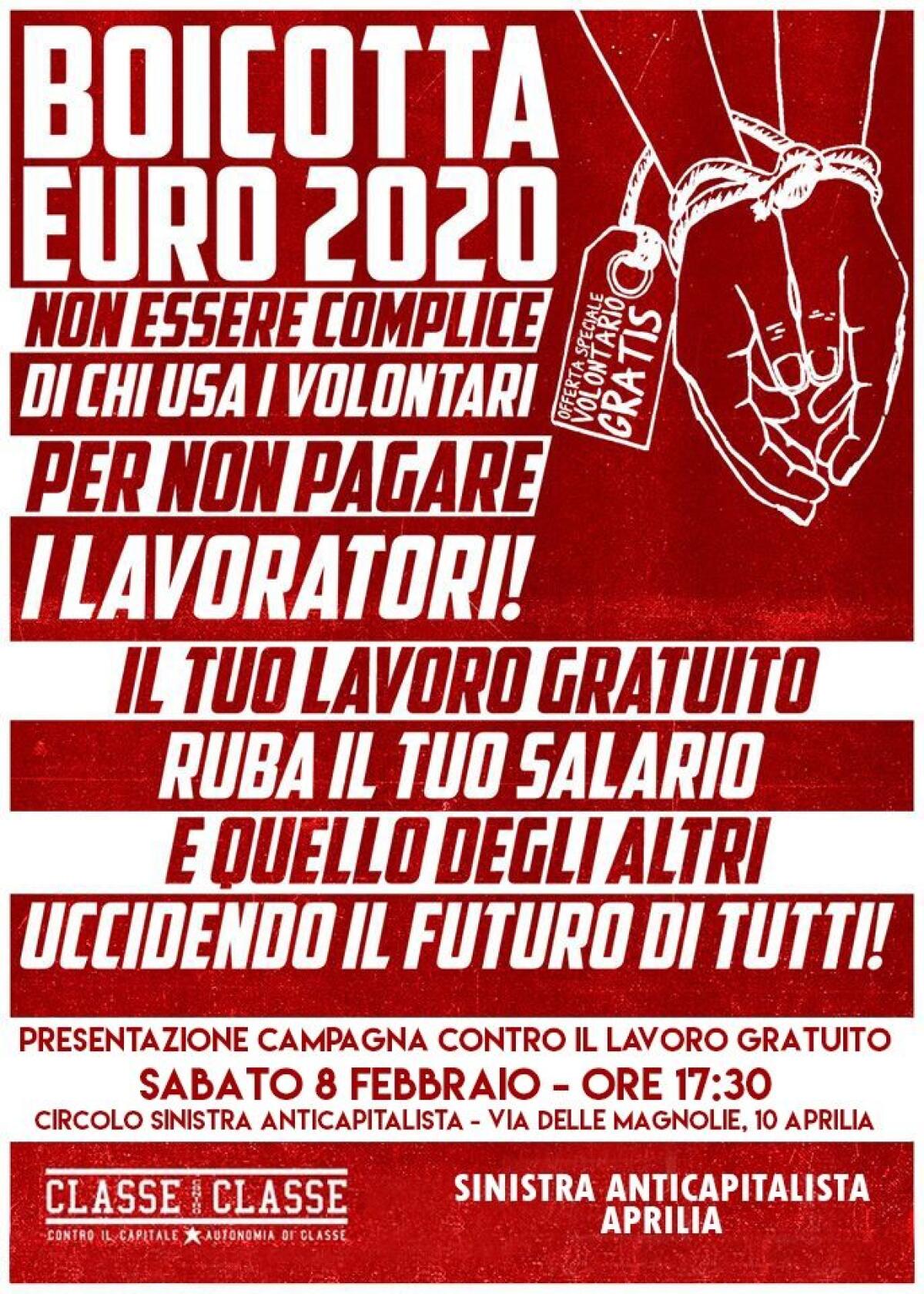 Assemblea pubblica ad Aprilia per la campagna "contro il lavoro gratuito" - 