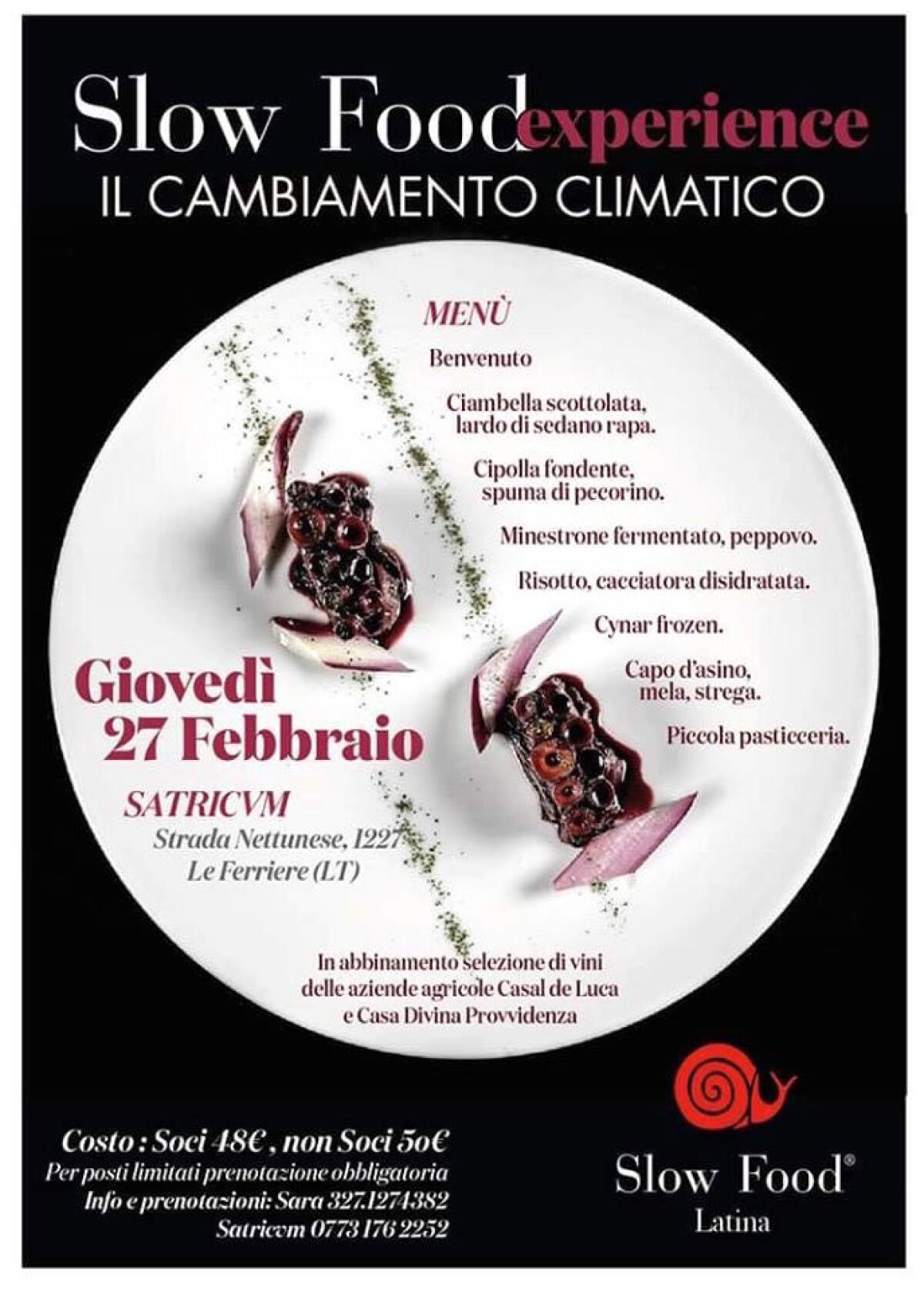 Slow Food Latina, il cambiamento climatico a tavola - 