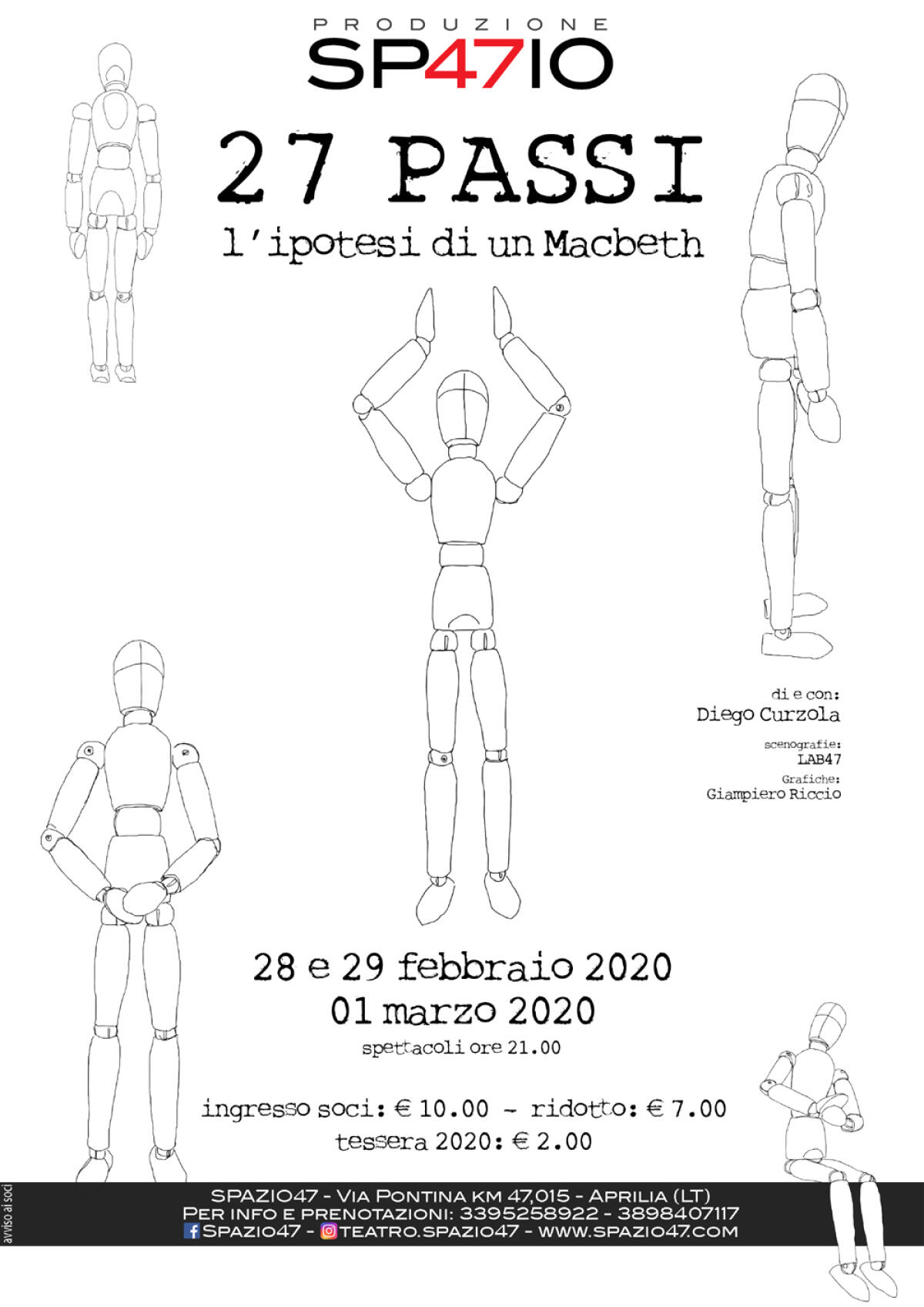 Aprilia, a Spazio47 in scena il Macbeth reinterpretato da Diego Curzola - 