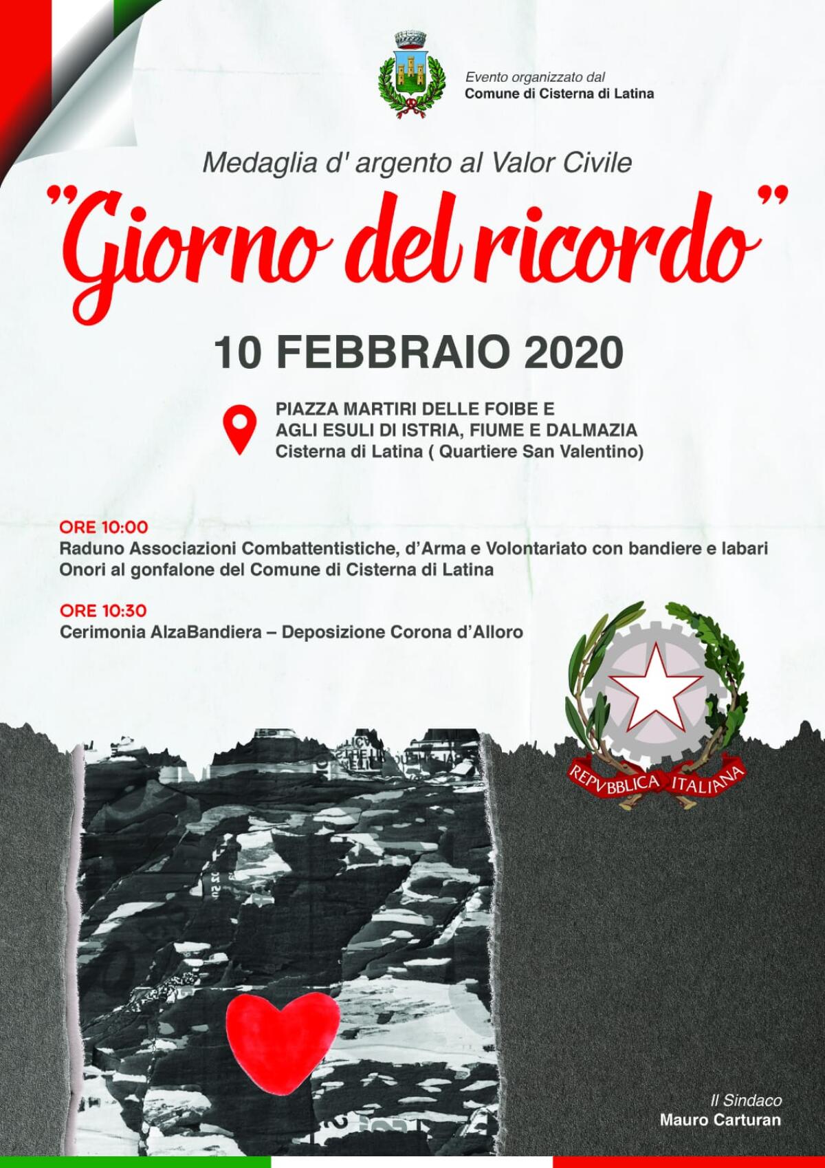 Giorno del ricordo, a Cisterna il raduno in Piazza martiri delle Foibe - 