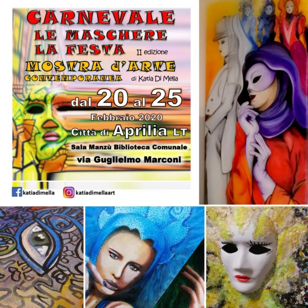 Alla Biblioteca di Aprilia la mostra “Carnevale, le maschere, la festa” di Katia di Mella. - 