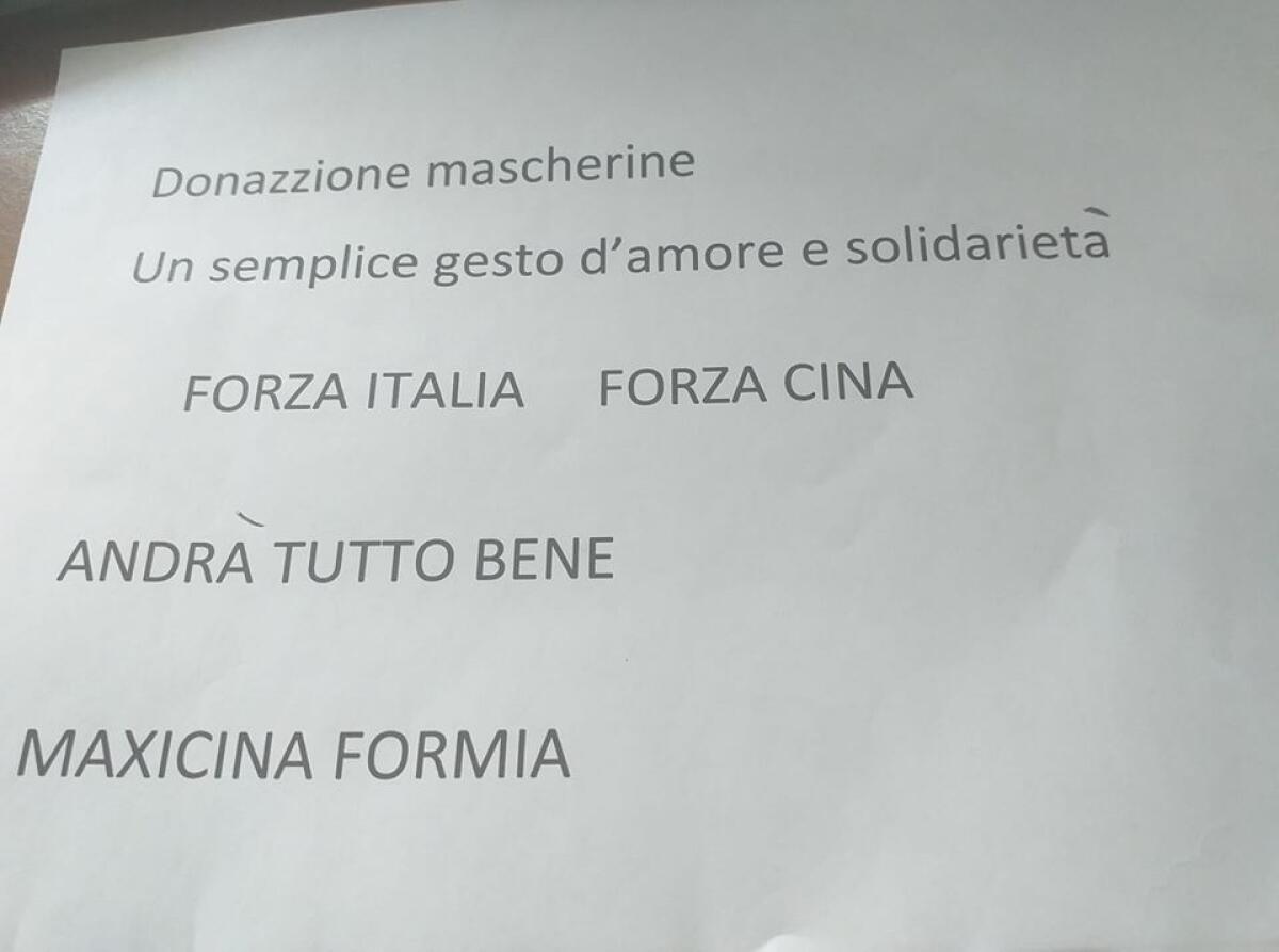 Mancano le mascherine in Comune a Formia, le dona il negozio "Maxi Cina" - 