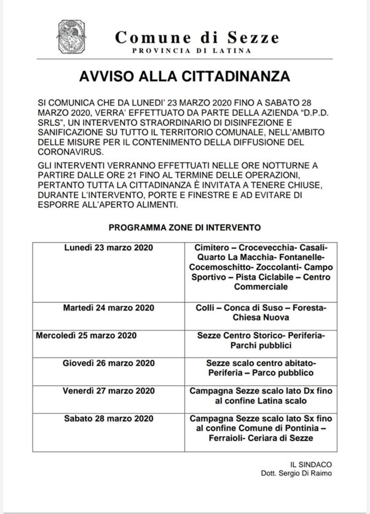 Sezze, pianificata la sanificazione delle strade - 