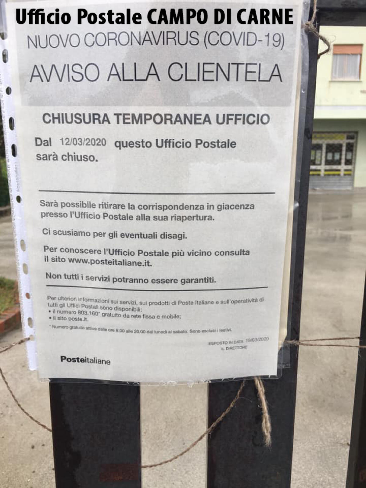 APRILIA - Ufficio Postale di Campo di Carne chiuso: il Comitato di Quartiere chiede una programmazione anche per le periferie. - 