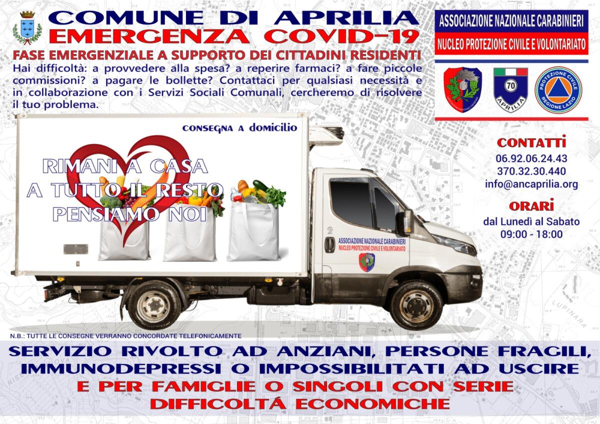 Emergenza Coronavirus: anche i volontari dell’Anc di Aprilia e dell’associazione Alfa in campo per fornire aiuti alle fasce deboli. - 