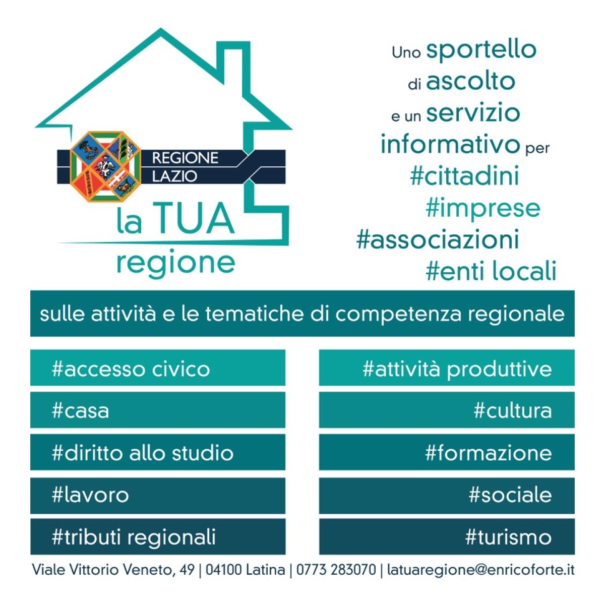 Parte la campagna informativa "La  tua Regione" - 