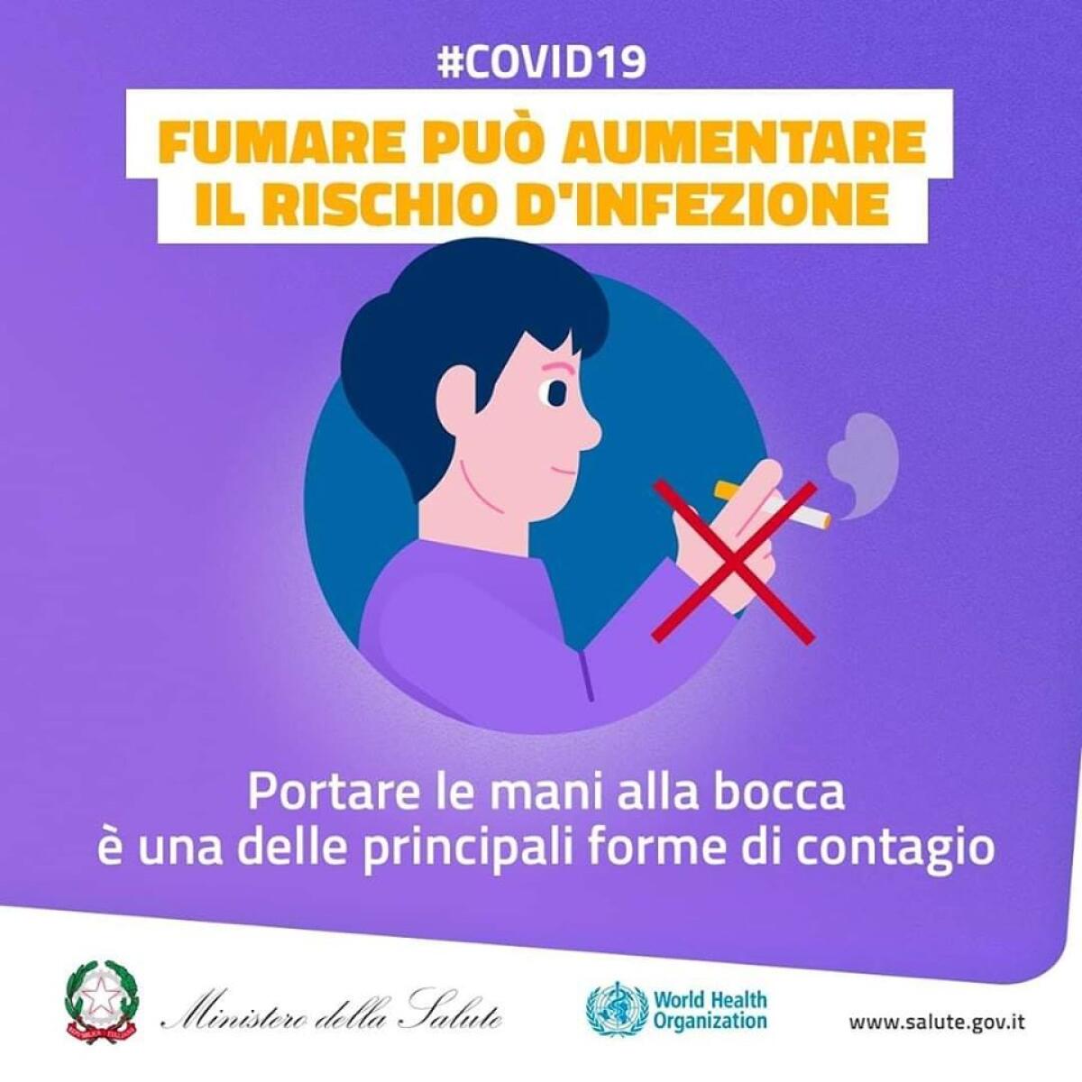 Fumare fa sempre male, ma ancora di più con il Coronavirus. Ecco le indicazioni del Ministero della Salute e della Regione Lazio. - 