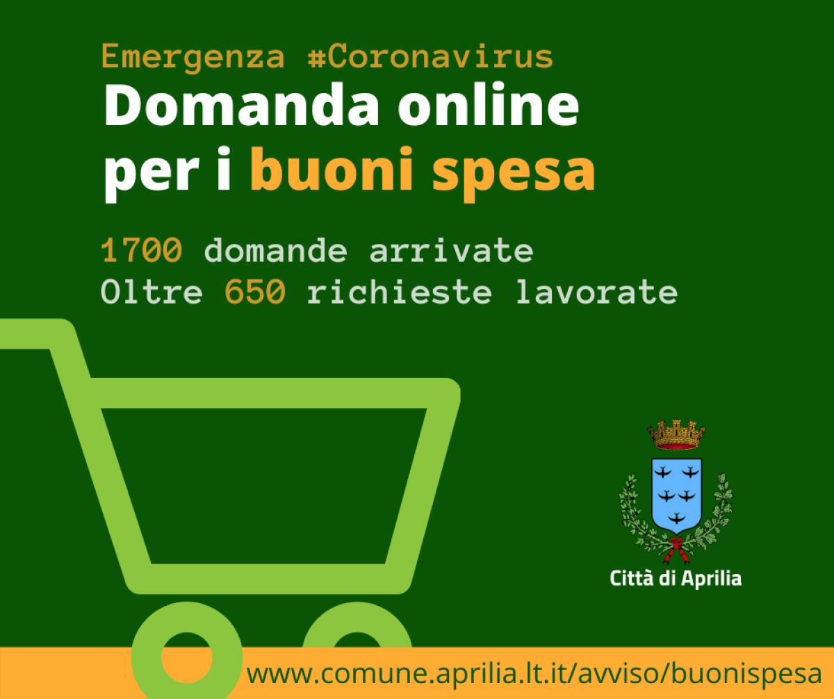 Buoni spesa per l’emergenza Coronavirus: 1700 le richieste pervenute al Comune di Aprilia. Potenziati i Servizi Sociali. - 