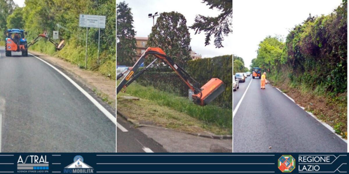 Lavori di sfalcio della vegetazione oggi sulla Nettunense. Attenzione alla segnaletica! - 