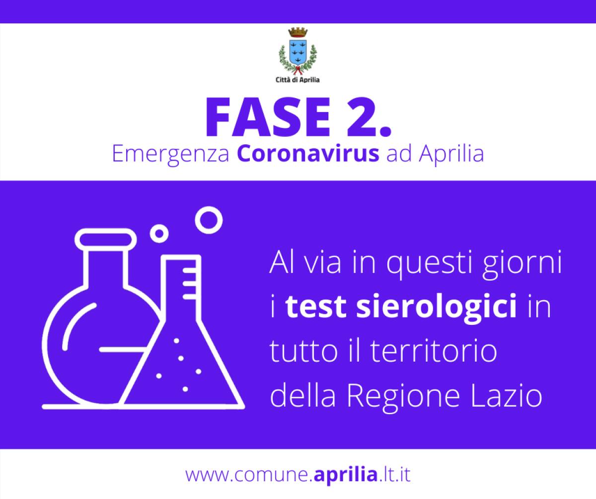 Coronavirus, test di sieroprevalenza nel Lazio: ad Aprilia tre i laboratori che potranno effettuarli ai privati. - 