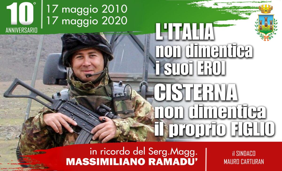 Cisterna non dimentica: "10 anni fa moriva il sergente maggiore Ramadù" - 