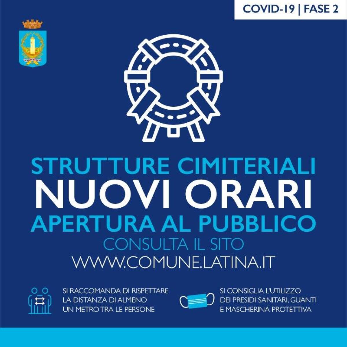 Cimitero urbano e cimitero di Borgo Montello, a Latina: ecco i nuovi orari. - 