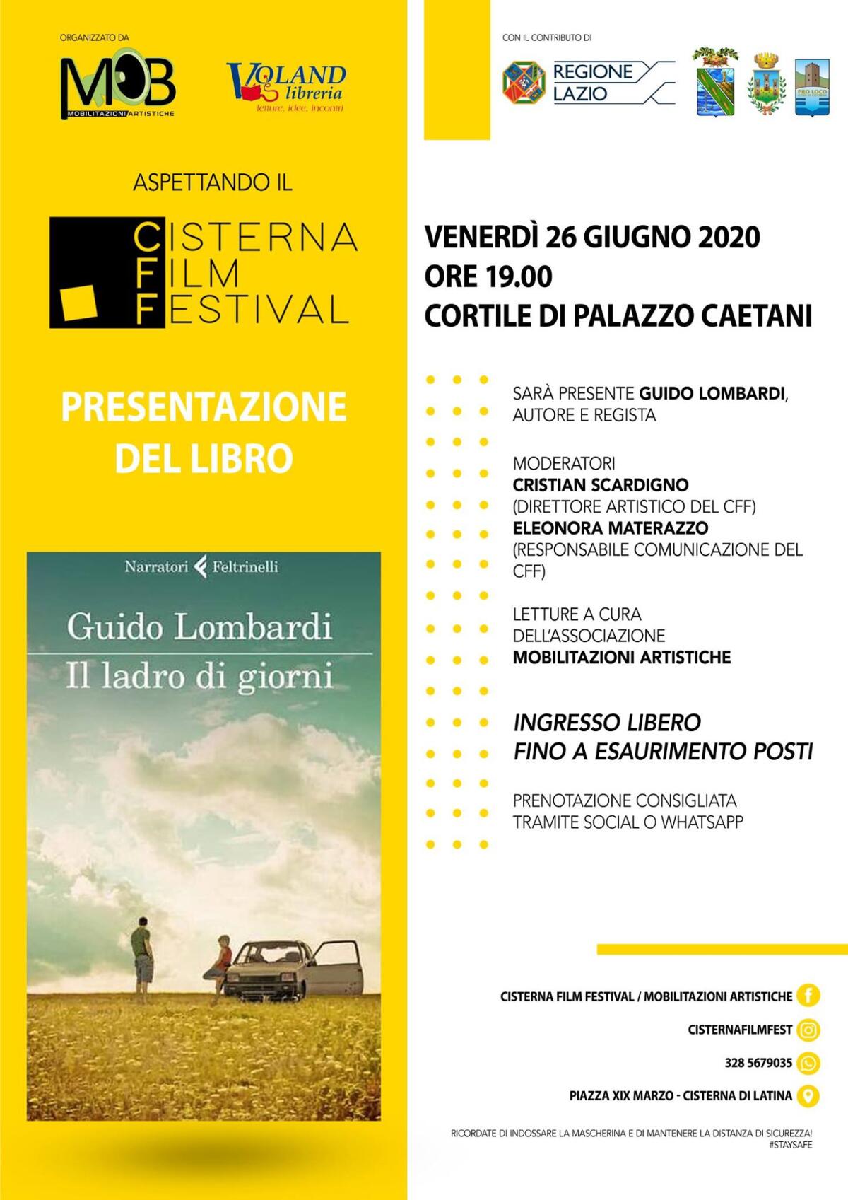 Cisterna Film Festival, si inizia con un incontro con l'autore - 